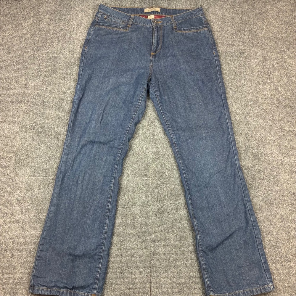 Natural Reflections Flannel Lined Jeans Womens Size 10 Plaid Straight Leg Denim